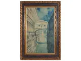 Ugo Flumiani attribuito, Il Ponte dei Sospiri, watercolor on paper