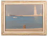 Giovanni March, Marina toscana, oil on canvas