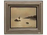 Gino Romiti, Marina toscana, oil on panel