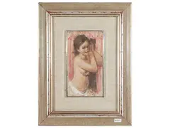 Ritratto femminile by Ermanno Toschi, fresco technique on hardboard, offered Mar 2024