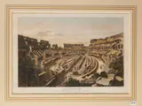 Joseph F. Lambert, Colosseum, Rome: interior view, looking west, Copper engraving