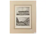 Petite Vue latérale du Temple de Segeste / Vue interior du Temple by Jean-Claude Richard de Saint-Non, etching, offered Feb 2024