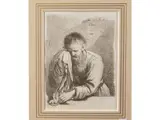 Adam Bartsch, Old man crying - Rebecca at the well, two etchings
