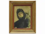 David Osipovitch Widhopff, Woman with Cat 1889, oil on canvas applied to cardboard