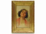 Domenico Forlenza, Female portrait, oil on canvas