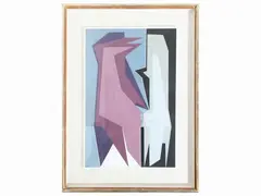 Composition 1985 by Gualtiero Nativi, acrylic on canvas, offered Dec 2023