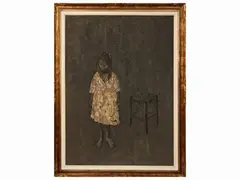Bambina 1965 by Xavier Bueno, oil and mixed media on canvas, offered Dec 2023