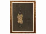 Xavier Bueno, Bambina 1965, oil and mixed media on canvas