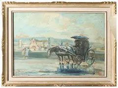 View of Florence by Ledo Gragnoli, oil on panel, offered Dec 2023