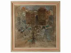 Piazza Barberini Rome by Francesco Pagliazzi, oil on panel, offered Dec 2023