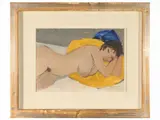 Bruno Paoli, Female nude, oil on panel