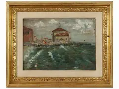 Seascape 1929 by Giuseppe Viviani, oil on panel, offered Dec 2023