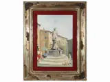 Gino Paolo Gori, Fountain of the Infantrymen Vittorio Veneto, oil on canvas