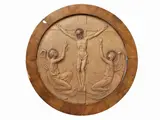 Luigi Luparini, Round terracotta bas-relief, depicting the Crucifixion