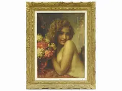 Luigi Amato, Female nude, oil on canvas
