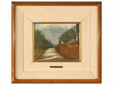Antonio Mario Aspettati, Paese a Murlo, oil on canvas cardboard
