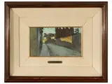 Guido Somelli, View of the street 1921, oil on cardboard