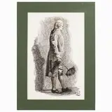 Barbaglia Giuseppe attribuito, Male character, Indian ink on paper