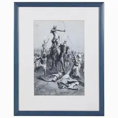 Battle scene by Carlo Chiostri, tempera on paper, offered Oct 2023