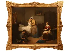 Cesare Bartolena, Evening Prayer 1852, oil on canvas
