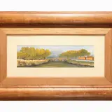 Emilio Malenotti, Landscape with bridge 1979, oil on cardboard