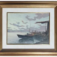 Tuscan navy by Francesco Maria Pieri, oil on panel, offered Oct 2023