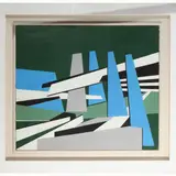 Franco Scuderi, Composition 1974, oil on hardboard