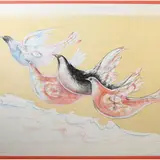 Salvatore Cipolla, Doves 1994, lithograph laid on cardboard