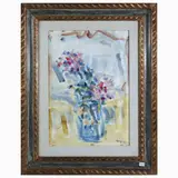 Enzo Pregno, Flowerpot, watercolor on paper