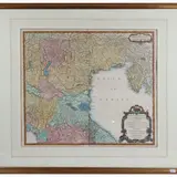 Robert de Vaugondy, Carte générale de la Partie Orientale de la Lombardie 1760, engraved map with watercolour