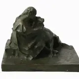 Emilio Agnati, Girl with dog, lacquered metal group
