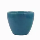 Turquoise glazed terracotta vase by Marcello Fantoni, h 13x16, offered Oct 2023