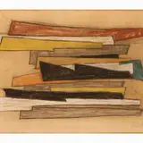 Hans Richter, Composition, mixed media on paper applied to canvas