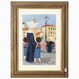 Monachine 1983 by Rodolfo Marma, oil on canvas board, offered Oct 2023