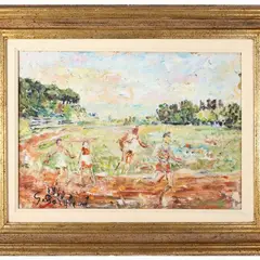 Guido Borgianni, Race to the Cascine 1960, oil on canvas