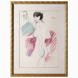 Bruno Paoli, Model and painter, mixed media on paper