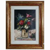 Sergio Scatizzi, Flowerpot, oil on cardboard