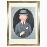 Antonio Bueno, Man with hat, lithograph