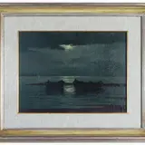 Giovanni Meroli, Night marines, two oil paintings on hardboard