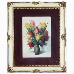 Flower pot by Corrado Michelozzi, Pair of oil paintings on panel, offered Oct 2023