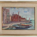 Augusto Zoboli, Venetian lagoon, 1950s, oil on cardboard