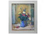 Ermanno Toschi, Flowers, oil on panel