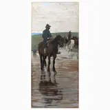 Luigi Gioli, Buttero 1885, oil on paper applied to canvas