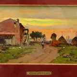 Cafiero Filippelli, Tuscan landscape, oil on panel