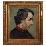Ettore Sampaolo, Male character from the beginning of the 20th century, oil on fragment of canvas laid on cardboard