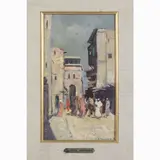 Alceste Campriani, Orientalist Landscape with Figures 1930