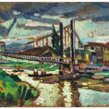 Ulvi Liegi, Iron Bridge Florence, oil on panel