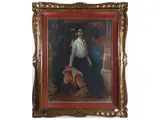 Alessandro Milesi, Model in the painter's studio, oil on canvas