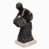 Achille D’Orsi, The octopus fisherman, bronze sculpture
