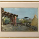 Alfredo Bonciani, Tuscan landscape 1938, oil on panel